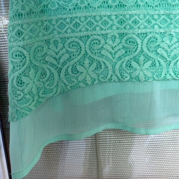 JM Collection Petite Size Petite Small Mint Green Top with Rhinestones - Picture 14 of 17